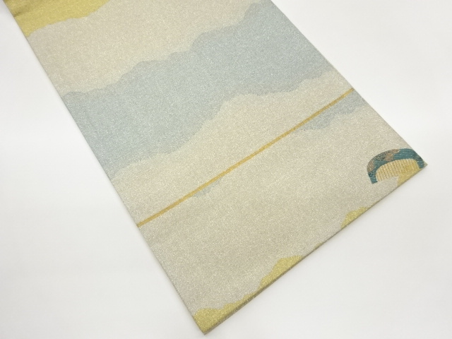 よろけ横段模様織出し袋帯